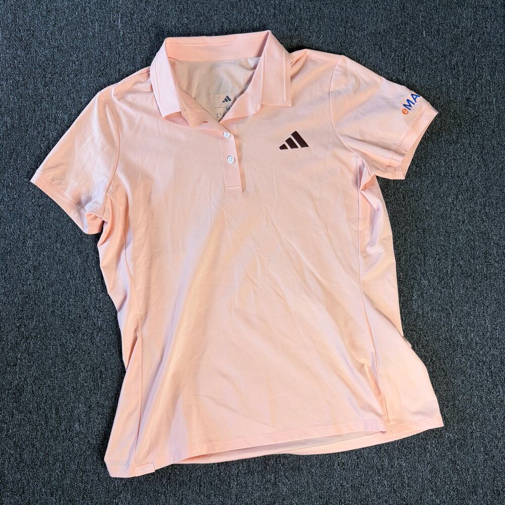 Adidas Climacool Peach Golf Tennis Polo Logo Button Up Women's Medium